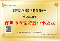 深圳市专精特新企业证书
